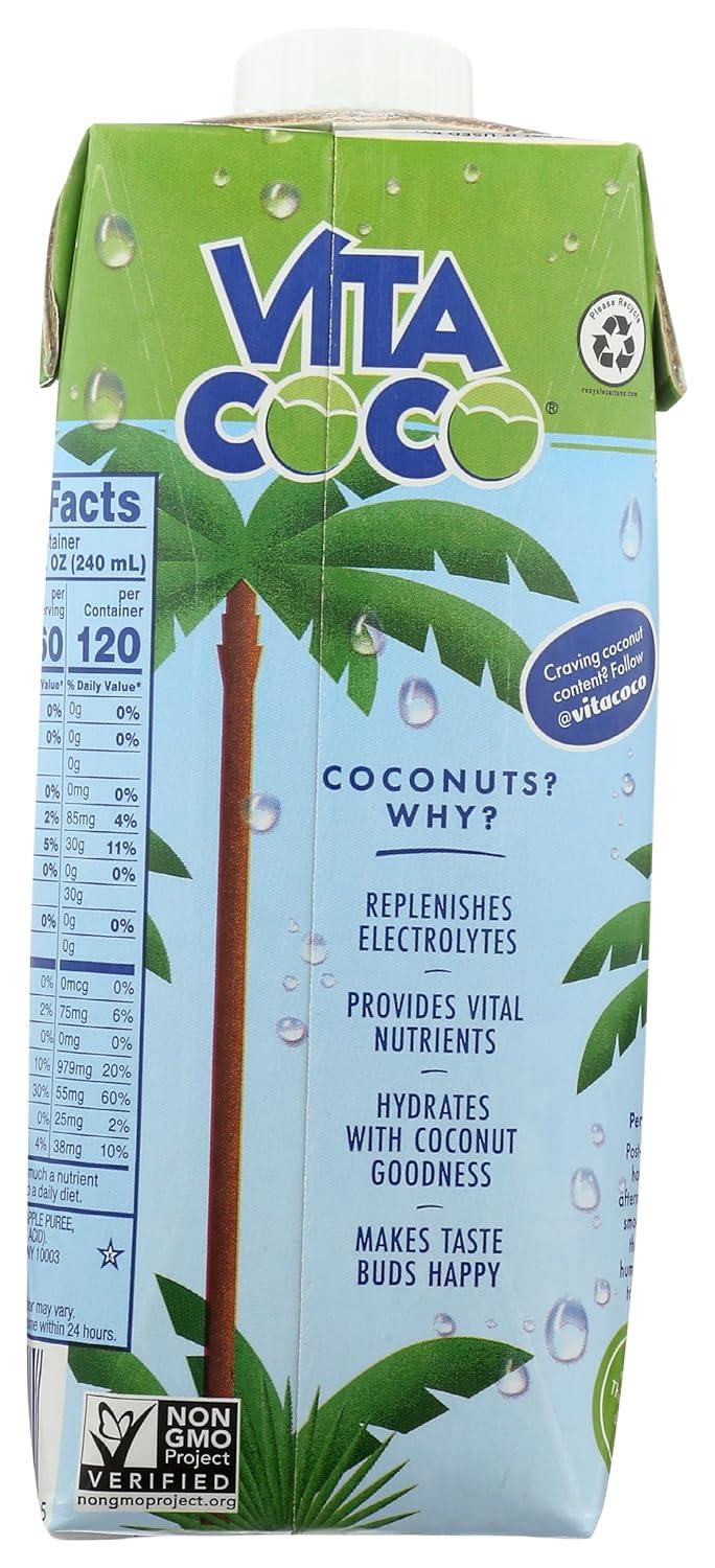 image:imageVita Coco Coconut Water Naturally Hydrating Electrolyte Drink Smart Alternative to Coffee Soda and Sports Drinks Gluten Free Pineapple 169 Fl Oz Pack of 12 2028 Fl OzCoconut