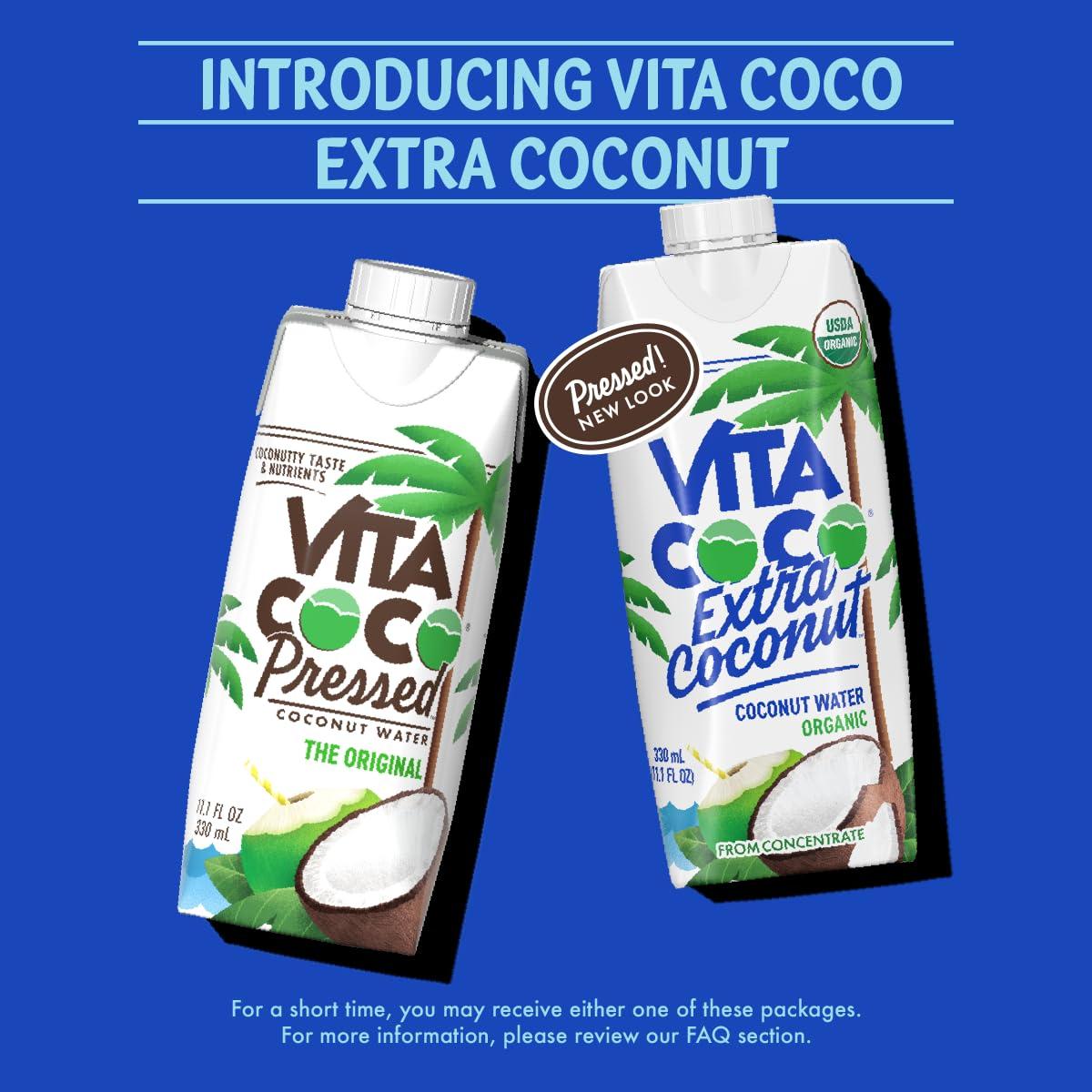 image:imageVita Coco Organic Coconut Water Extra Coconut More Coconutty Flavor Hydrating Electrolytes Vital Nutrients 111 Fl Oz Pack of 12