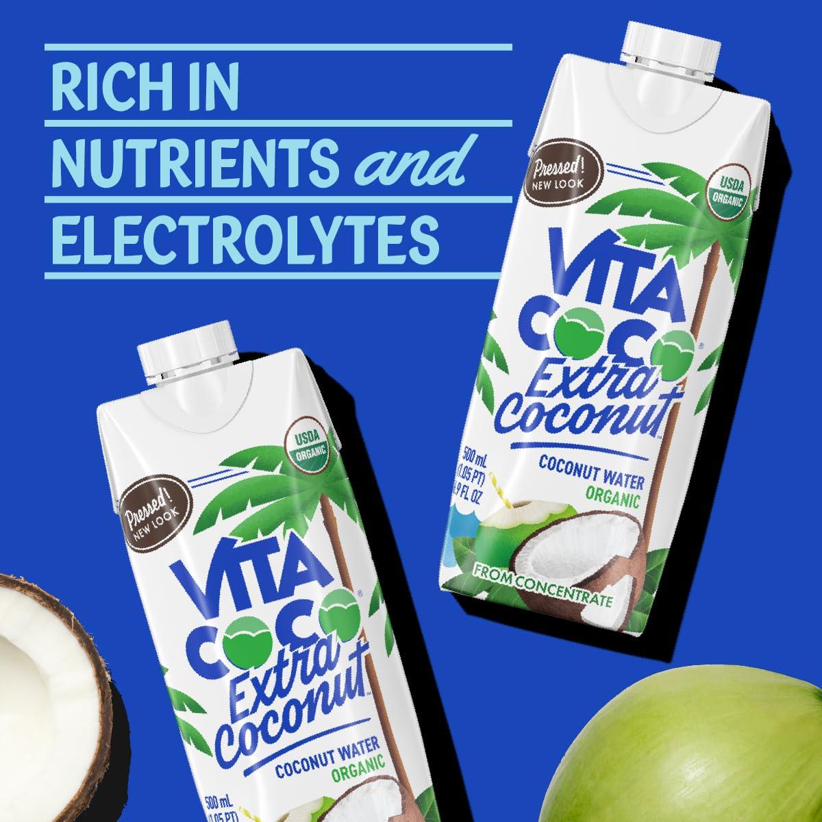 image:imageVita Coco Organic Coconut Water Pressed More Coconutty Flavor Natural Electrolytes Vital Nutrients 169 Fl Oz Pack of 12