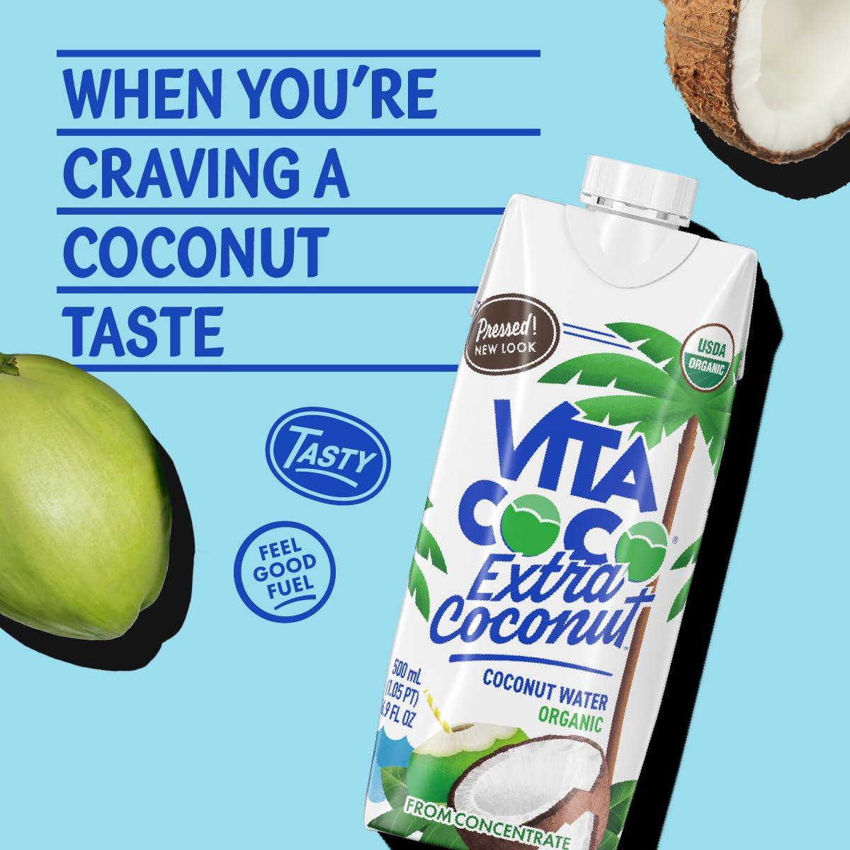 image:imageVita Coco Organic Coconut Water Pressed More Coconutty Flavor Natural Electrolytes Vital Nutrients 169 Fl Oz Pack of 12