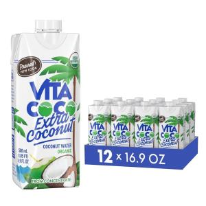 Vita Coco Organic Coconut Water, Pressed, More “Coconutty” Flavor, Natural Electrolytes, Vital Nutrients, 16.9 Fl Oz (Pack of 12)