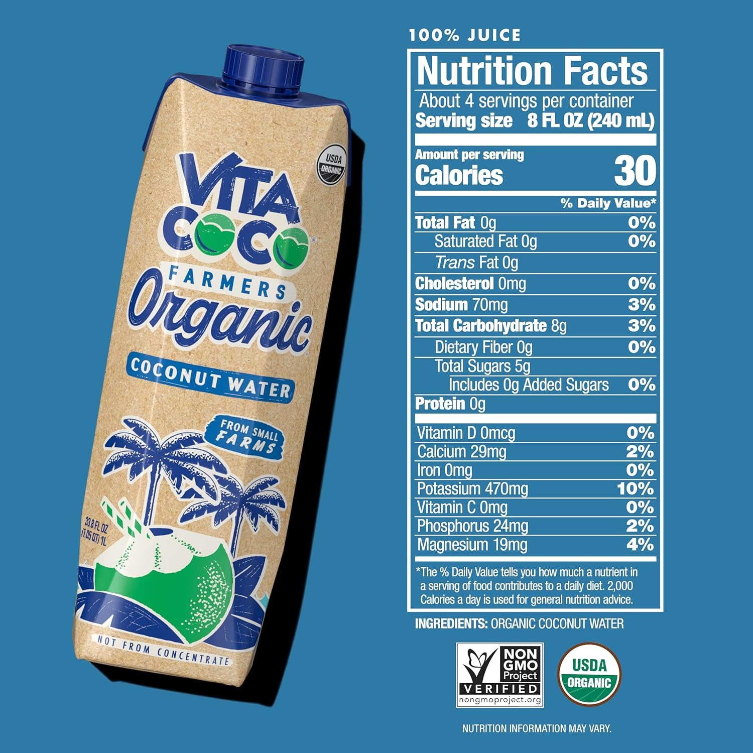 image:imageVita Coco Farmers Organic Coconut Water 338 Fl OzCoconut