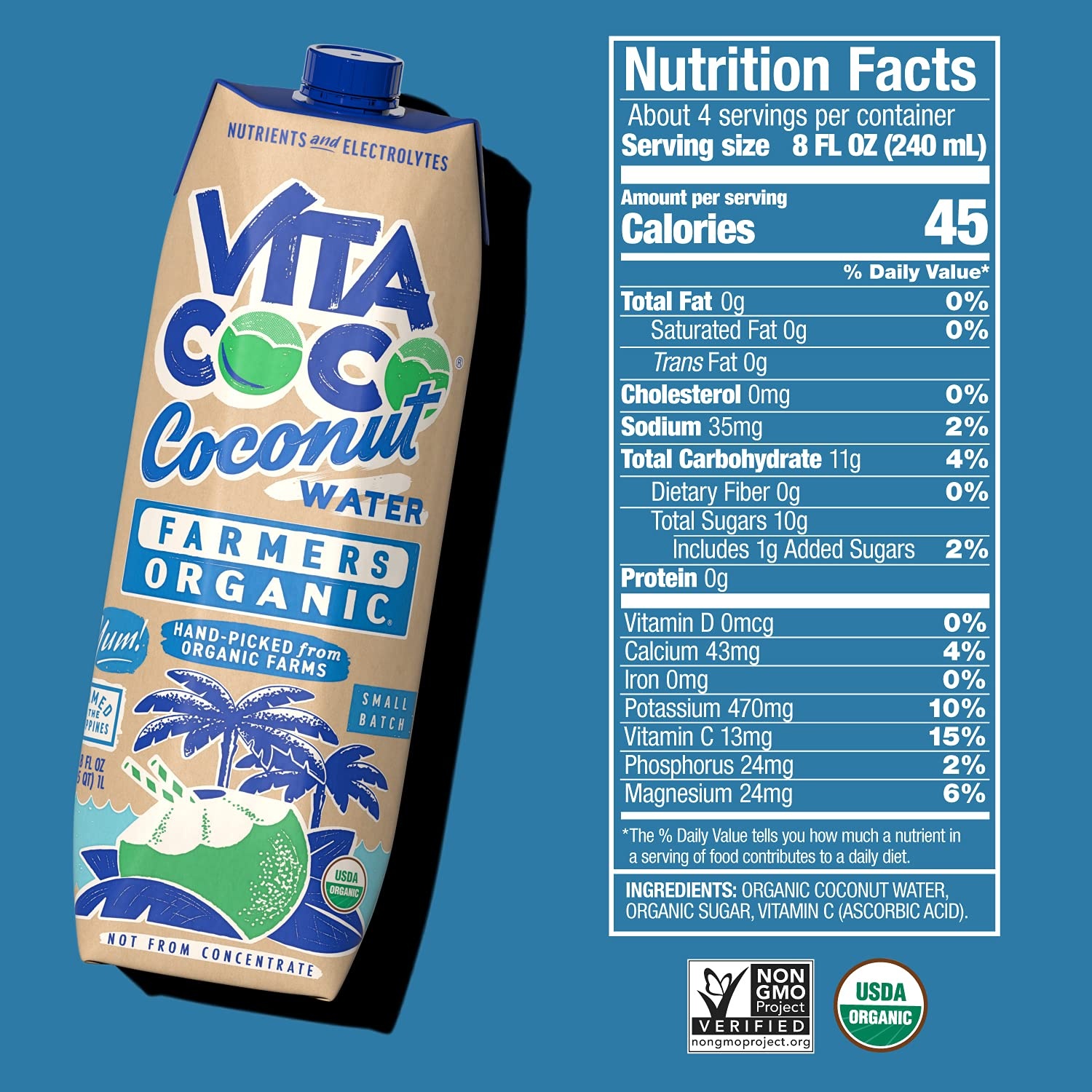 image:imageVita Coco Farmers Organic Coconut Water 338 Fl OzCoconut